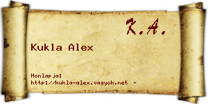 Kukla Alex névjegykártya