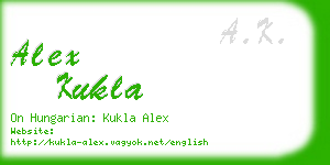 alex kukla business card